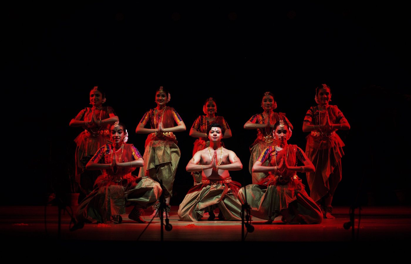 Students performing on stage